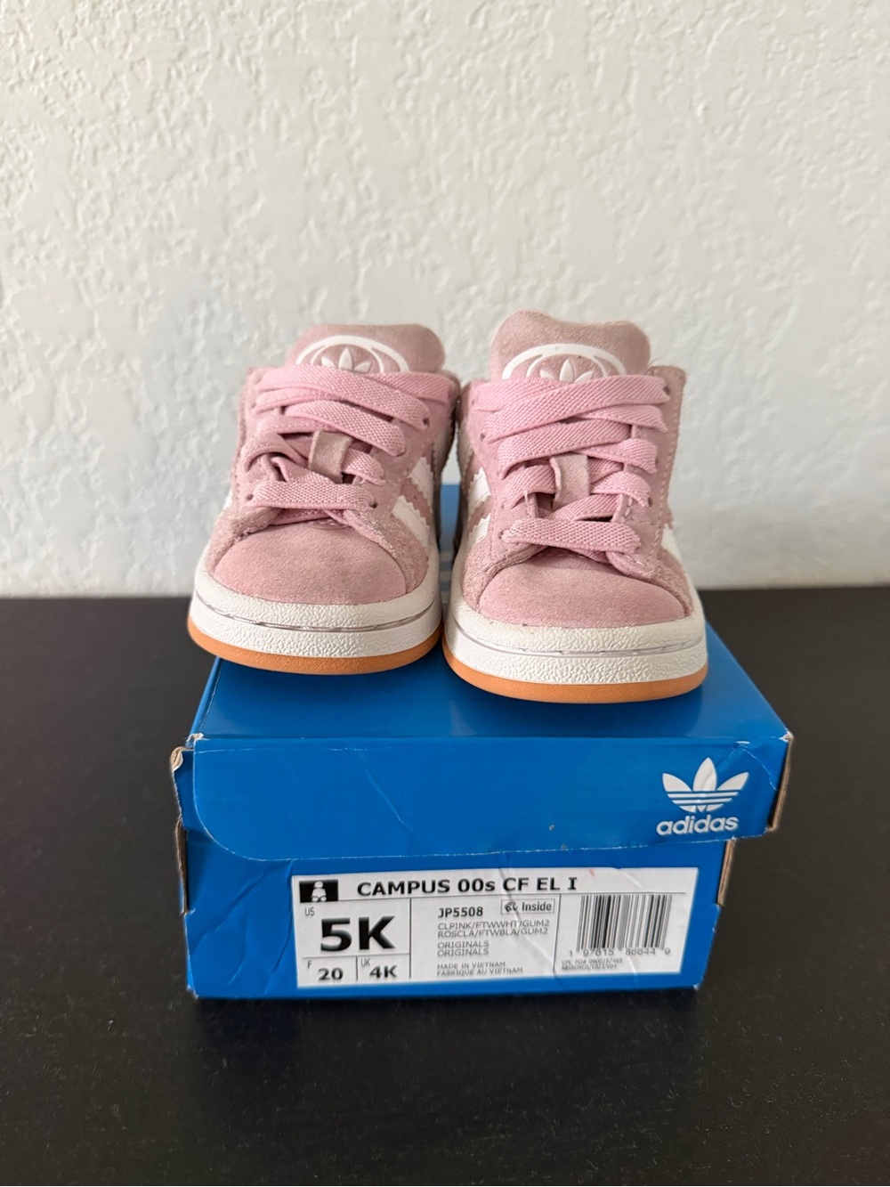 adidas Campus Kids Pink Suede Low-Top Sneakers